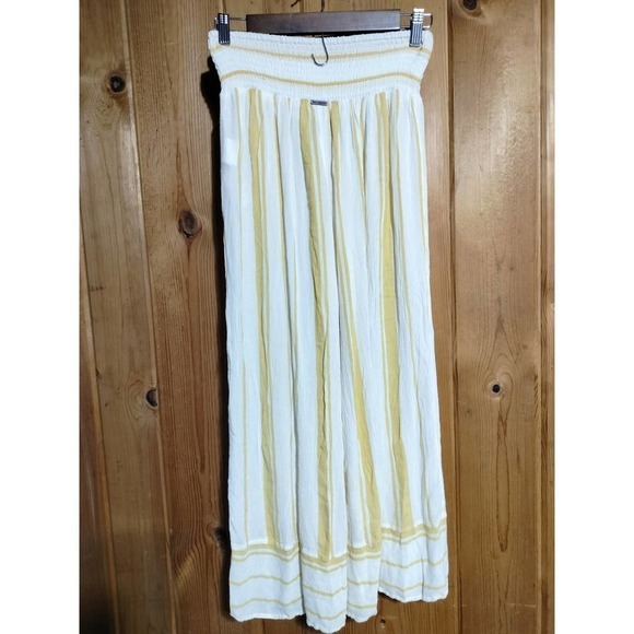 Billabong All Lined Up crop pants from The Buckle yellow white woman size Large - Picture 6 of 11